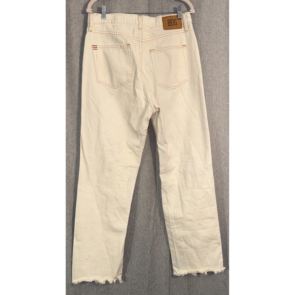 BDG Urban Outfitters Cowboy Jeans Women's Size 31 Ivory Distressed Raw Hem - Picture 3 of 8